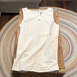 Banana Republic Classic Ivory Sleeveless Denim Dress